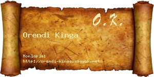 Orendi Kinga névjegykártya